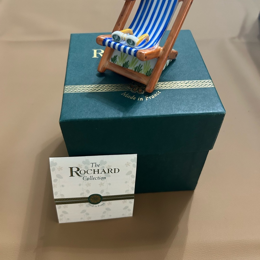Blue and White Striped Miniature Deck Chair